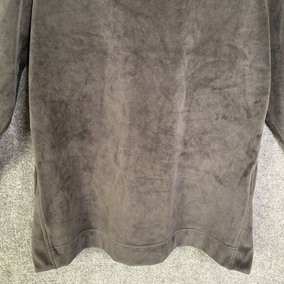 Athletic Works Soft Velvet Velour Top Women S Cowl Neck Black Pullover Slit Hem - Picture 8 of 11